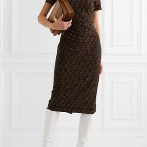 Sexy Classy Brown Monogram Dress